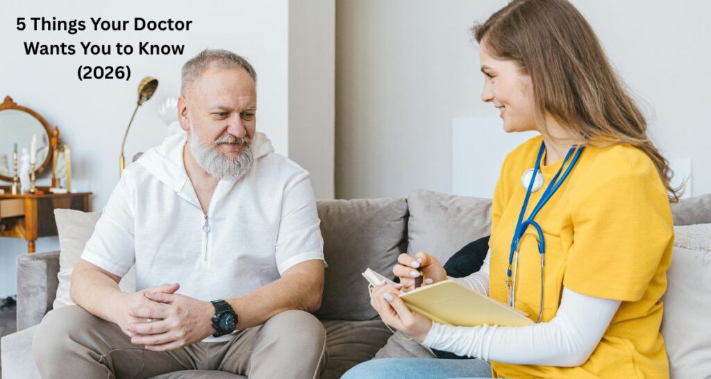 Doctor talking to a senior patient about Medicare Annual Wellness Visit rules in 2026.