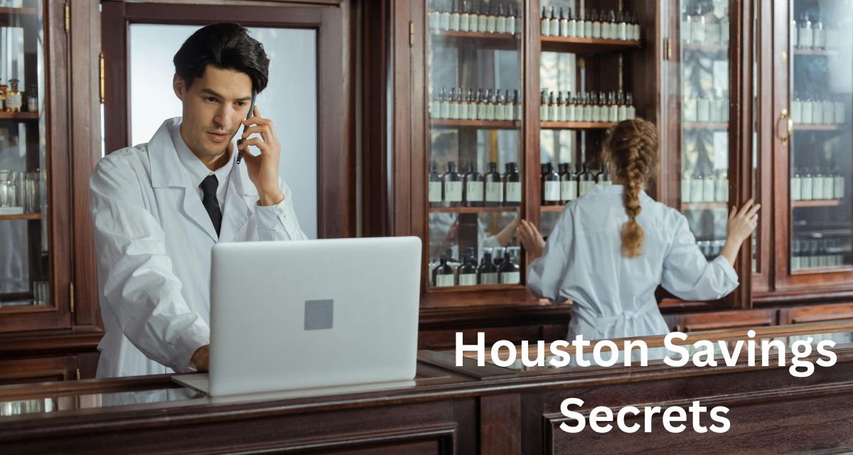 A pharmacist in a local Houston pharmacy helping a senior patient find savings using the Texas Drug Card.
