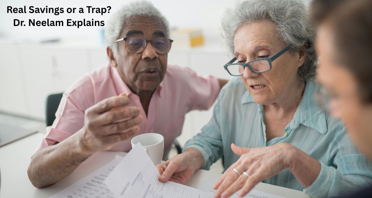 Senior patient discussing Medicare Advantage network restrictions with a doctor